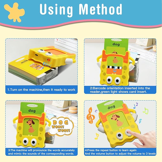 384 Sight Words Talking Flash Cards Toddler Learning Toys,Preschool Educational Montessori Toys,Autism Reading Machine Sensory Toys for Autistic Toddlers 2 3 4 5 Year Old Girls and Boys Gifts