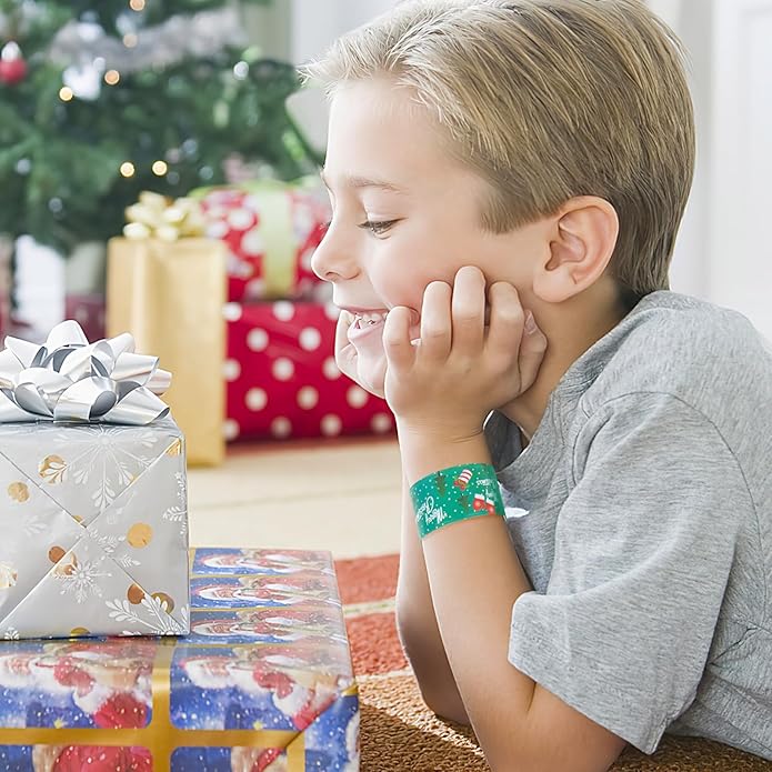 AMOR PRESENT 64PCS Slap Bracelets Bulk, Halloween Slap Bracelets for Kids Snap Wrist Bands for Party Favors Goodie Bags Trick Or Treat Toys