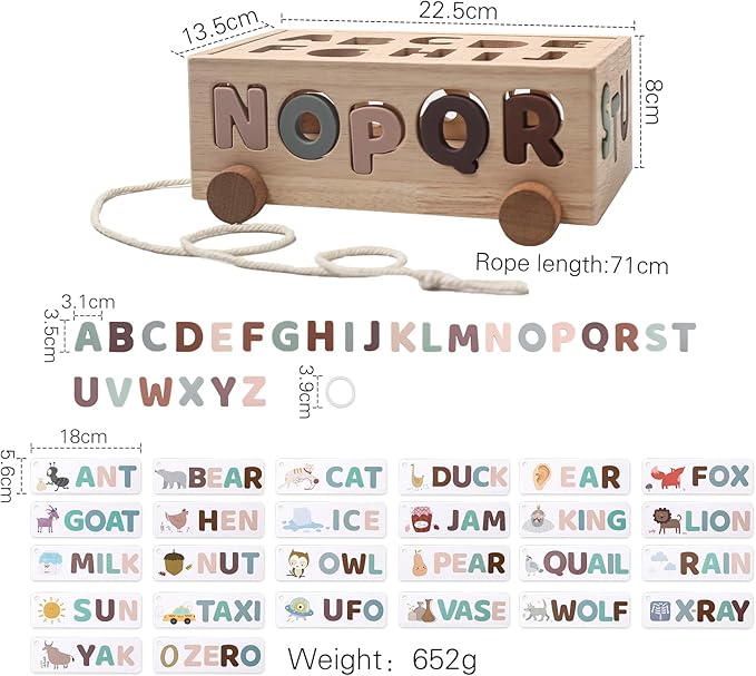 Montessori Shape Sorter Toys for Toddler 1-3, Silicone Alphabet Letters Baby Puzzles & Flash Cards, Fine Motor Skills Preschool Learning Toys, Activities Birthday Gift for 1 2 3 Years Old Boys Girls