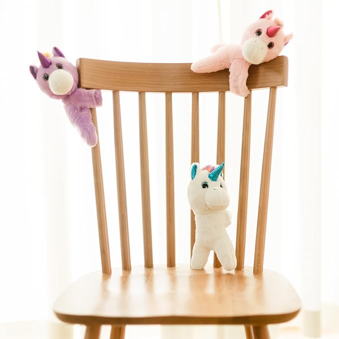 Unicorn Slap Bracelets Wrist Hugger Gift- Stuffed Animals Huggable Plush Toy for Kids and Teens, Toddler Bed and Stroller Toys, Pink,8.5"