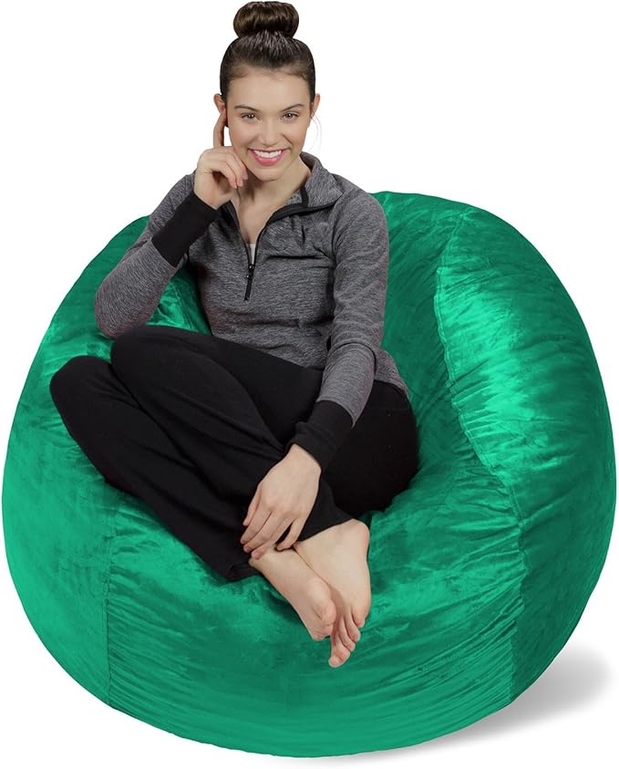 Sofa Sack Bean Bag Chair - Plush, Ultra Soft - Memory Foam Bean Bag Chair with Microsuede Cover - Stuffed Foam Filled Furniture and Accessories for Dorm Room 4 Feet - Aqua Marine