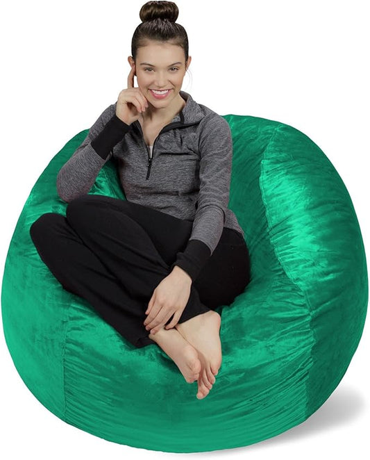 Sofa Sack Bean Bag Chair - Plush, Ultra Soft - Memory Foam Bean Bag Chair with Microsuede Cover - Stuffed Foam Filled Furniture and Accessories for Dorm Room 4 Feet - Aqua Marine