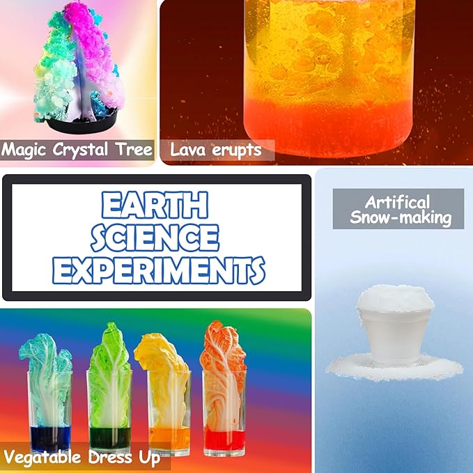 238+ Lab Experiments Science Kit for Kids, STEM Educational Learning Scientific Toys, Chemistry Set Gift for Boys and Girls, Including Volcano Eruption Science Project