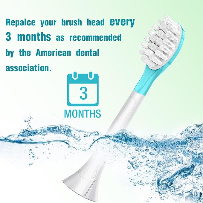 Kids Replacement Toothbrush Head for 7+ Child Soft Brush Red 4 Pack & Blue 4 Pack & 8 Hygienic Cover Compatible with Phillps Sonicare Kids Electric Toothbrush HX6321 HX6340 HX6032 HX6042 Total 8 Pack