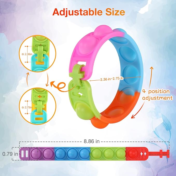 36 Pack Pop Fidget Toys Bulk Its Fidget Bracelet It Birthday Party Favors for Kids 4-8,8-12 Small Prize Box Toys for Kids Classroom Bubble Poppers Toddlers Toy for Students Girls Boys Cheap