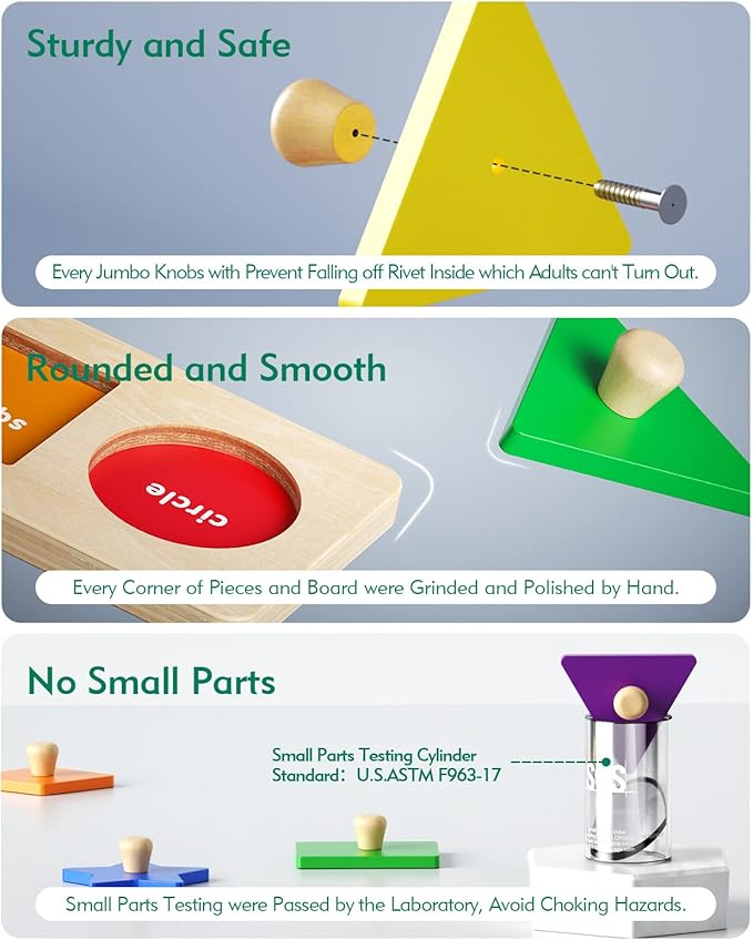Montessori Puzzle for Baby Shape Puzzle and Colorful Shape Sorting Puzzle Pieces for Toddlers 1-3 Years and 6-12-18 Months Developmental Toys