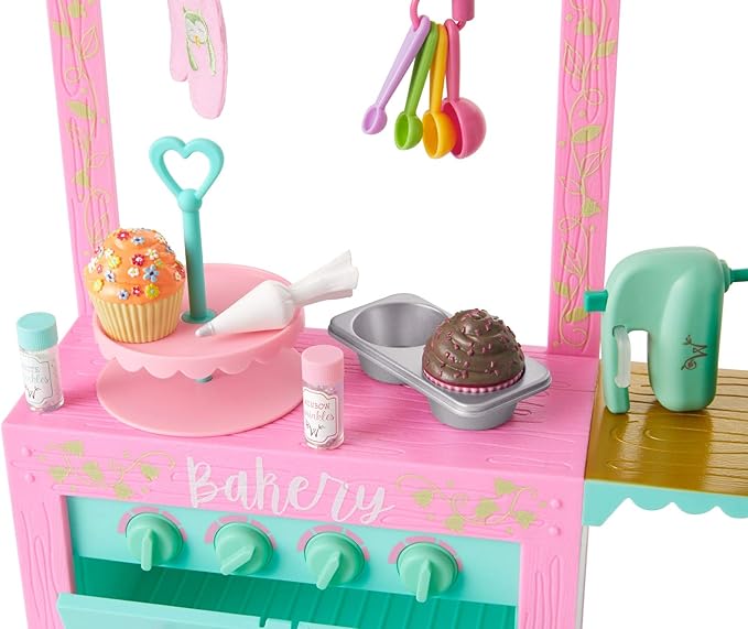 American Girl WellieWishers 14.5-inch Doll Birthday Cupcake Kitchen Playset with Oven and Baking Equipment, For Ages 4+