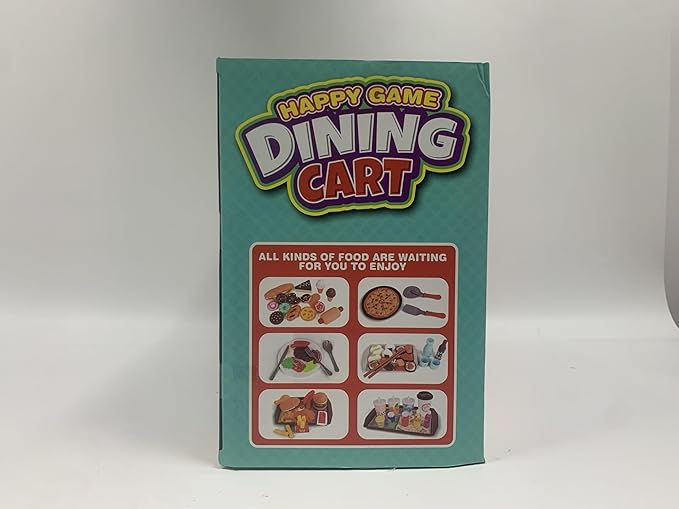 Kids Food cart Toy Sets,Kids Role Play Large Dining car Toys and 98pcs Food, Kitchen, Tableware Accessories., Educational Toys for 3+ Years Boys/Gir