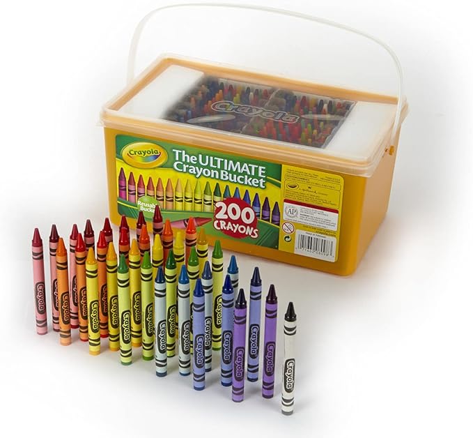 Crayola Ultimate Crayon Bucket, 200 Crayons, Duplicates of Favorite Colors, Gift for Kids