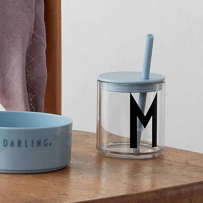 Design Letters Tritan Dinnerware Cups for Kids A-Z 6 Oz| Kids Glass Designed in Denmark for Baby Feeding | Toddler Cup for Drinking | Unbreakable Tableware for Baby|Stackable Tumbler Cup BPA/BPS Free