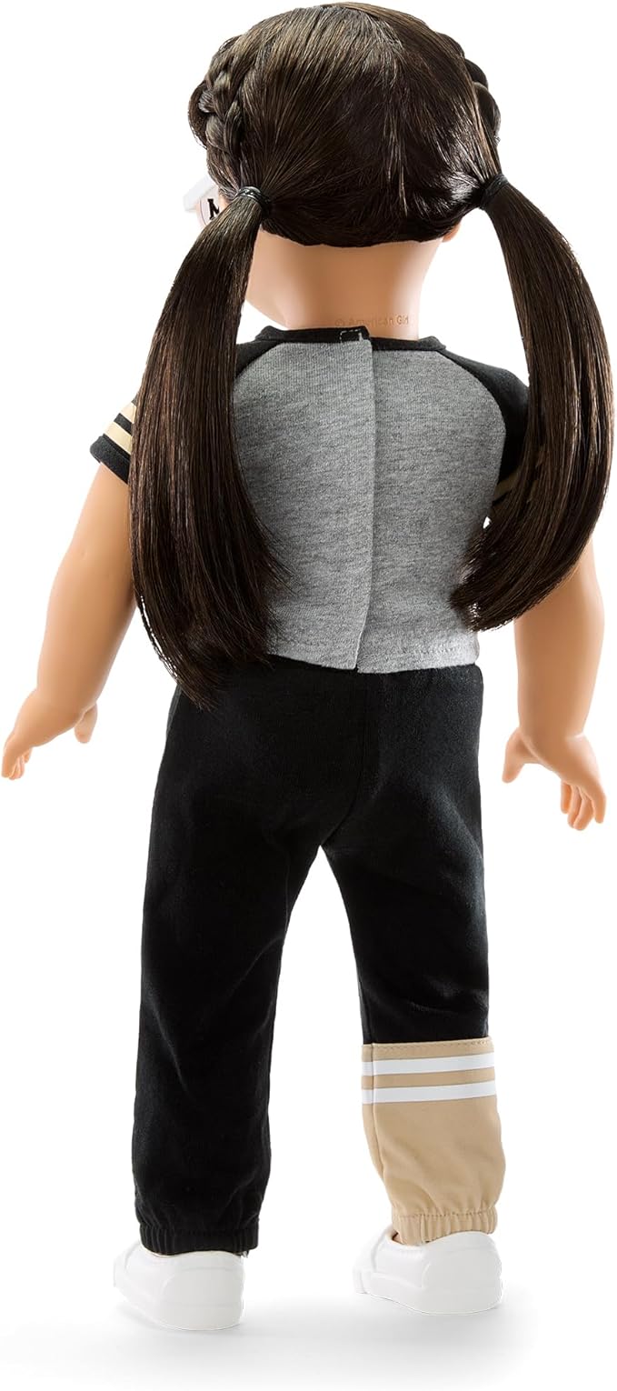 American Girl New Orleans Saints 18 inch Doll Fan Outfit and Accessories, Black and Gold, 6 pcs, Ages 6+
