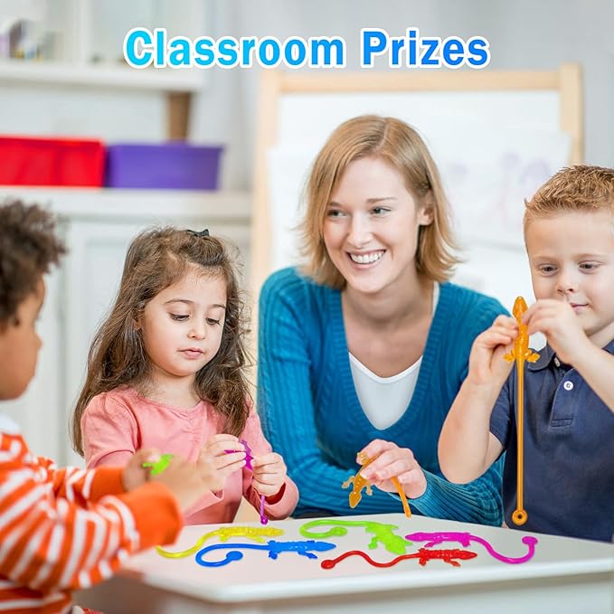 36PCS Sticky Hands Bulk Kids Party Favors Lizard Shape Stretchy Sticky Hand Fidget Toys Kids Goodie Bag Stuffers Easter Basket Stuffers Treasure Box Toys for Classroom Prizes Birthday Party Supplies