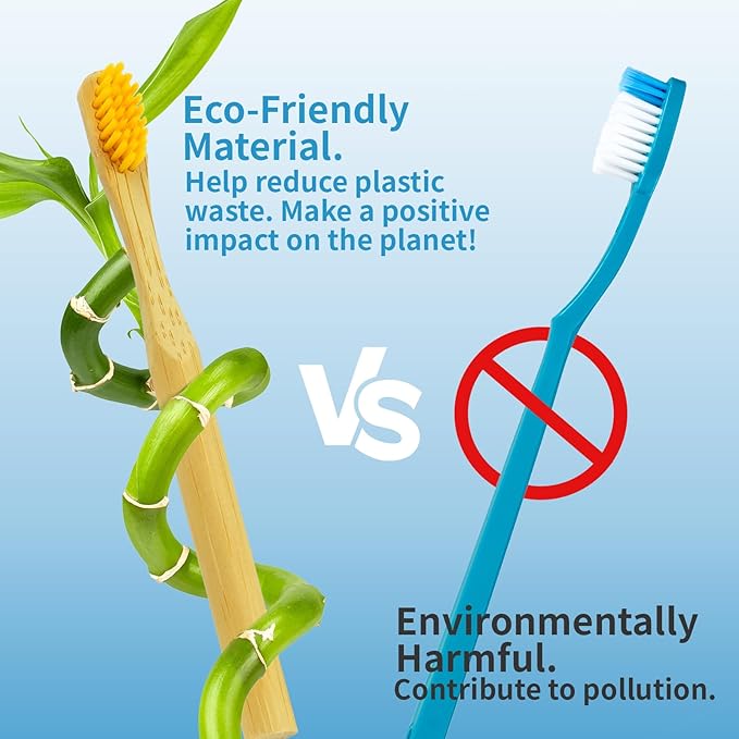 GENKENT 8 Counts Kids Bamboo Toothbrushes BPA Free Soft Bristles Travel Tooth Brush Natural Charcoal Toothbrush