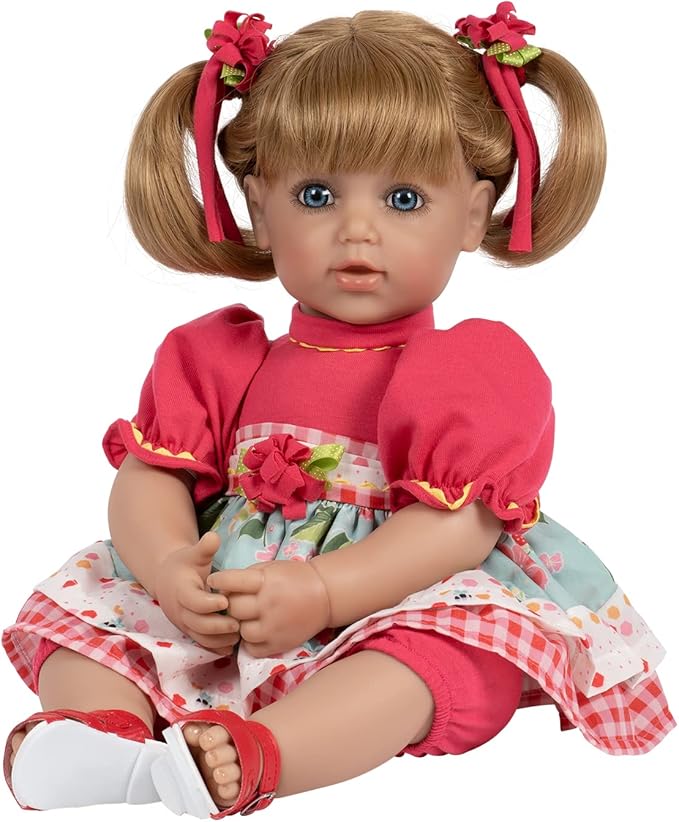 Adora Toddler Time Babies, 20" Premium Doll with Hand Painted Eyelashes and Face, Fresh Baby Powder Scent and Removable Clothing, Birthday Gift for Ages 6+ - Polka Dot Picnic