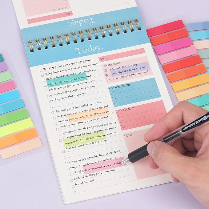 4200 Pcs Sticky Tabs - Colorful Book Tabs, Transparent Sticky Tabs for Books, Sticky Note Tabs, Page Markers Tabs, Book Markers, Page Tabs, Book Tabs for Annotating Books, Book Sticky Tabs