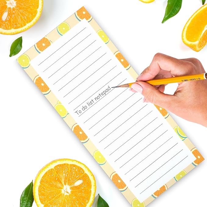 9 Pack Magnetic Notepads for Refrigerator, Magnetic Notepads for Refrigerator, Fruit Design Magnetic Grocery List Pad for Fridge, Full Magnet Back Shopping Lists, 25 Sheets Per Note Pads