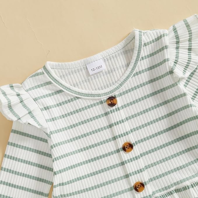 Mubineo Toddler Baby Girl Clothes Cute Ribbed Outfits Knit Long Sleeve Shirt Tops Bell Bottom Pant Fall Winter Outfit