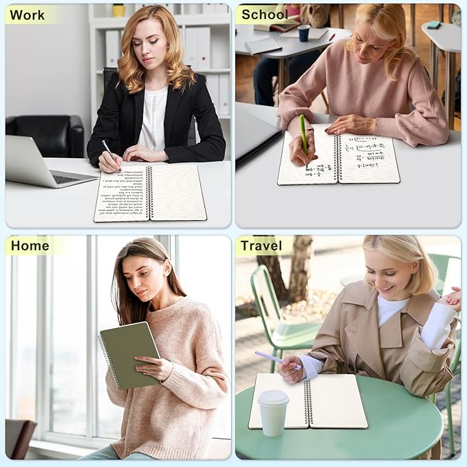 ABERLLS Green Lined Spiral Journal Notebook with 160 Pages, 8×5.7in, A5 Spiral Notebook, Journaling Notebooks for Work, School, Women, Men, College Ruled Spiral Notebook, Hardcover Leather Journals