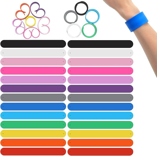 26 Pieces Rainbow Silicone Slap Bracelets, Soft and Safe Blank Silicone Slap Bracelet for Adults and Teens, Families Craft Kit Party Favors, 13 Colors