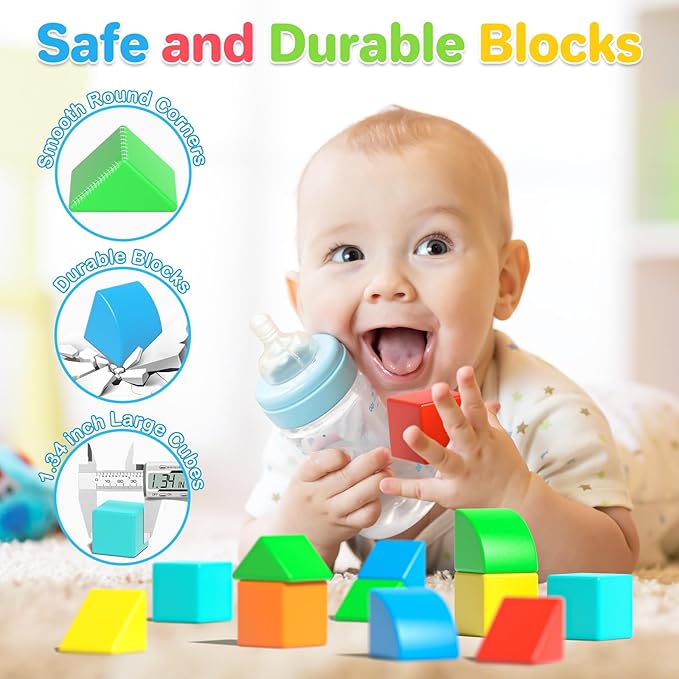Magnetic Blocks Toddler Toys Educational Sensory Construction Magnet Building 1.34in Cubes Toy for Creative 3D STEM Learning, Montessori Gift for Ages 3+ Year Old Boys Girls Kids