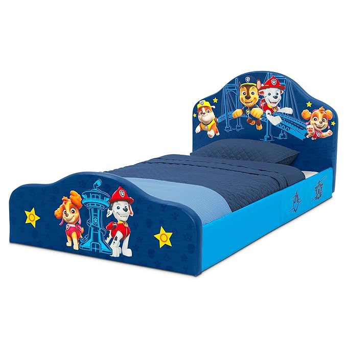 Delta Children PAW Patrol Upholstered Twin Bed, Blue