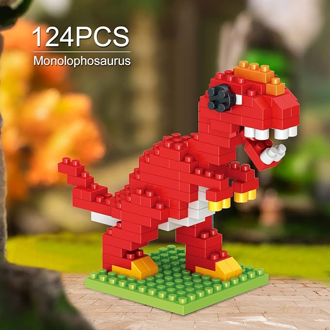 Animals Building Sets, Party Favor for Kids Small Toy Prizes, Dinosaur Whale Bulldog Panda Model Building Blocks, Birthday Party Favor Valentines Gifts for Kids Class Prize