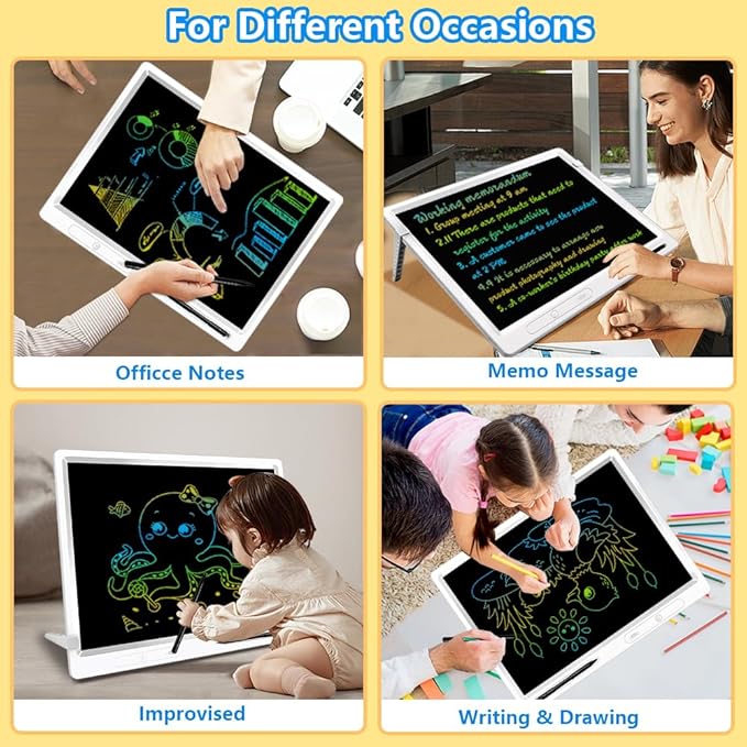 22 Inch LCD Writing Tablet, Large Doodle Board for Kid with 2pens and Adjustable Bracket,Educational Learning Toys Christmas Birthday Gifts for Kids Adults Home School