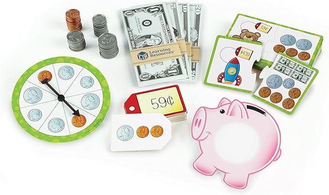 Learning Resources Money Activity Set - 102 Pieces, Ages 5+ Play Money for Kids, Pretend Money for Kids, Play Money Set, Money and Banking Play Toys, Kindergartner Learning Toys