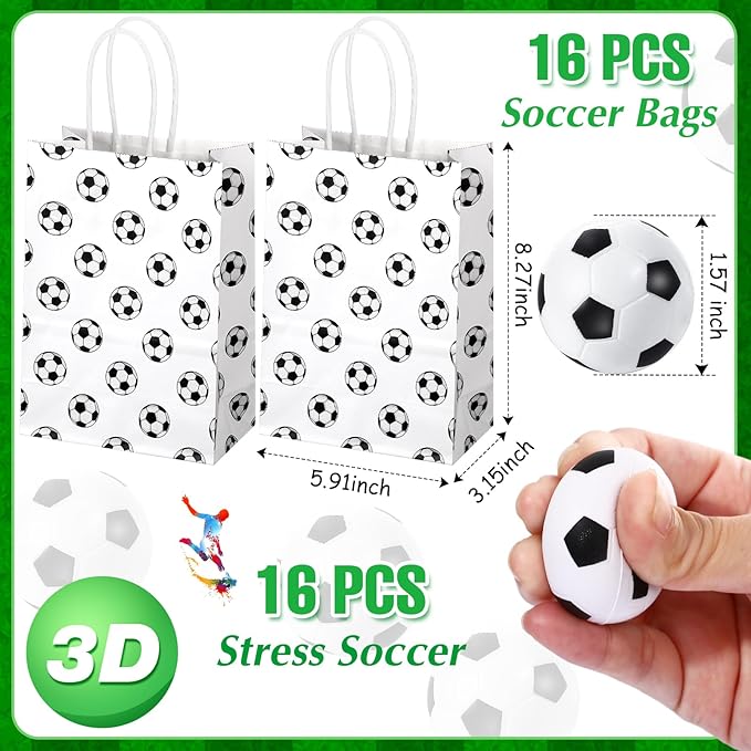 Aoriher 162 Pcs Soccer Party Favors, Soccer Party Gift Goodie Bag Fillers Foam Soccer Balls Tattoo Stickers Keychains Sticker Charm Bracelets Sport Wristband Pull Back Cars for Boy Girl Party Supplies