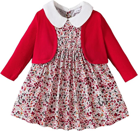 Mioglrie Toddler Baby Girl Dress Fall Winter Outfits Coat Baby Girls Dresses 6 9 12 18 24 Months 2t 3t Girl Clothes