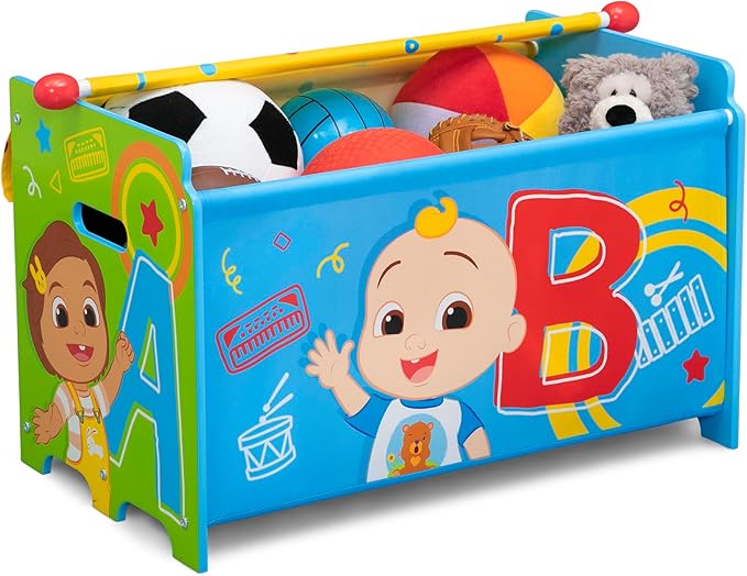 Delta Children - CoComelon 4-Piece Toddler Room-in-a-Box Set – Includes Sleep and Play Toddler Bed, Table, 1 Chair and Toy Box, Green