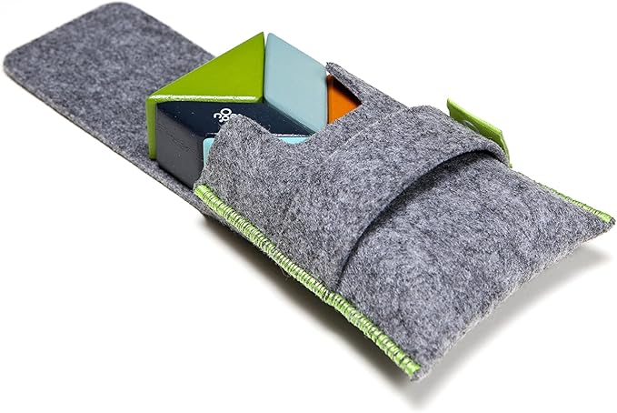 6 Piece Tegu Pocket Pouch Prism Magnetic Wooden Block Set, Nelson