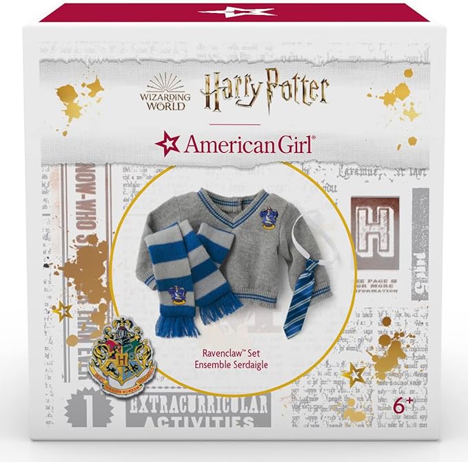 American Girl Harry Potter 18-inch Doll Ravenclaw Outfit with Sweater, Tie, and Scarf Featuring House Crest, For Ages 6+
