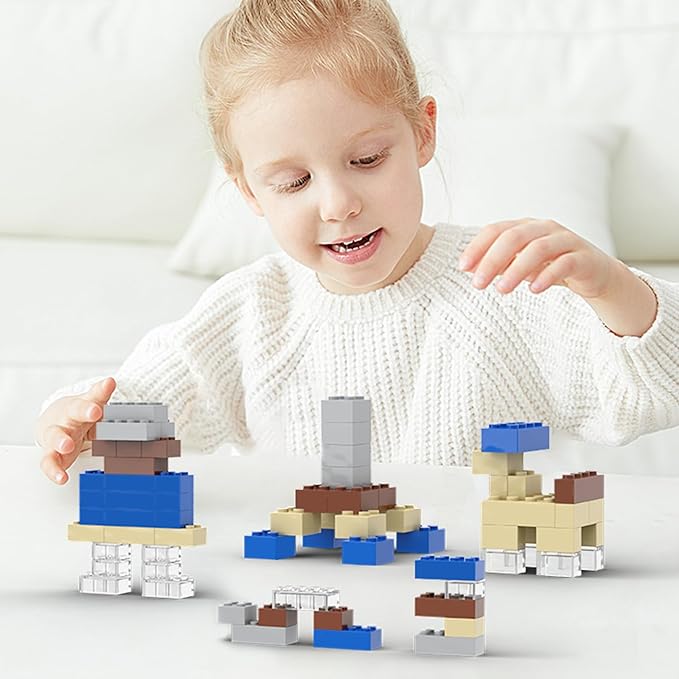 300 Pcs Classic Building Bricks, Blue Bulk Bricks,Compatible with Lego and Major Brands Parts and Pieces, Creative Building Block Toys for Boys Girls Ages 6 7 8 9 10 Year Old