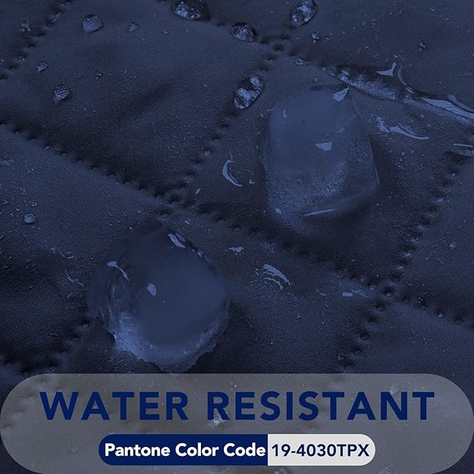 PureFit Reversible Quilted Sofa Cover, Water Resistant Slipcover Furniture Protector, Washable Couch Cover with Non Slip and Elastic Straps for Kids, Pets (Chair, Navy/Navy)