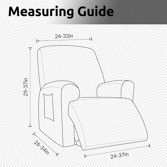 KEKUOU Recliner Chair Covers Lazy Boy Recliner Covers Stretch Couch Cover Slipcovers 1 Piece Furniture Protector with Elastic Bottom (Recliner, Dark Red)