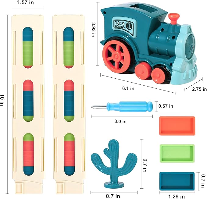 200 PCS Domino Train Toy Set, Automatic Dominos Train for Kids Boys Girls, Electric Dominoes Machine Train Toy Set with Sounds, Birthday Easter Gifts for Kids Ages 4-6-8 Games Family Games