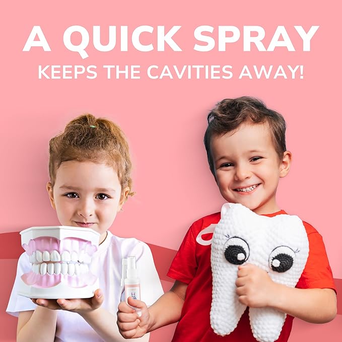 Abera Anti-Caries Kids Oral Spray, Fluoride Free Toddler Toothpaste Helper for Cavity Repair and Fresh Breath, 360 Degree Rotating Spout Easy to Use for Newborn to Preschooler,1.35 fl Oz, Pack of 3