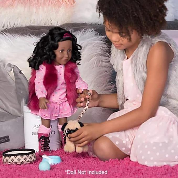 Adora Amazon Exclusive Amazing Pets - Soft and Cuddly Plush Pet for Amazing Girls Collection, Doll Accessory Set, Birthday Gift For Ages 6+ - Preston the Brown Pug