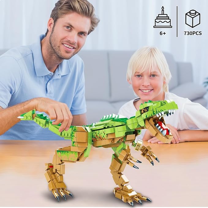 3 in 1 Dinosaur Building Blocks Toy Set, Compatible with Lego Dinosaur Toys, 730 Piece STEM Dinosaur Building Kit Great Gift for Boys and Girls Over 6 Years Old