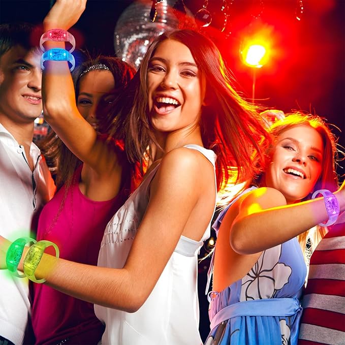20 Pcs LED Glow Bracelets Sound Activated LED Bracelets Light Up Bracelets Music Control Color Changeable Party Favors for Rave, Concerts,Wedding,Birthday,Carnival,Valentine's Day,Class Reward
