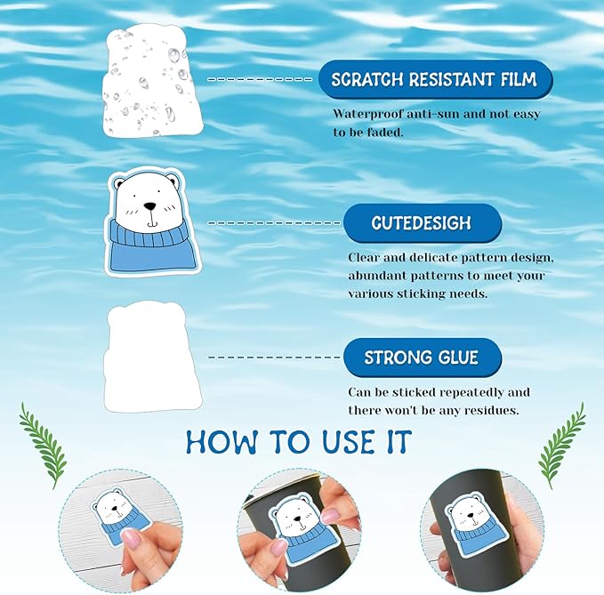 74 PCS Winter Arctic Animal Party Favors, 50 PCS Arctic Animal Stickers 24 PCS Arctic Animal Slap Bracelets Winter Arctic Polar Animal Birthday Party Decorations Supplies for Kids Classroom Rewards