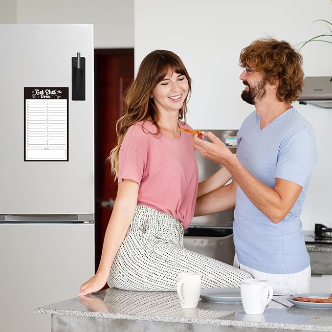 2 Pack Grocery List Magnet Pad for Fridge with Pen Holder, Total 120 Sheets Magnetic Note Pad for Fridge Full Back Magnet Shopping List, To Do List, Memo Notepads, 4.5x7.5"(Simple Style)