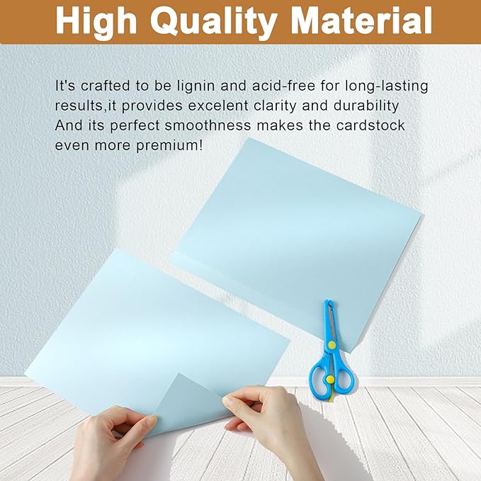 28 Sheets Blue Shimmer Cardstock 8.5 x 11 Premium Paper, 250gsm/92lb Heavyweight Craft Paper Card Stock for Making Cards, Greeting Cards, Office Printing, Scrapbooking, Invitations
