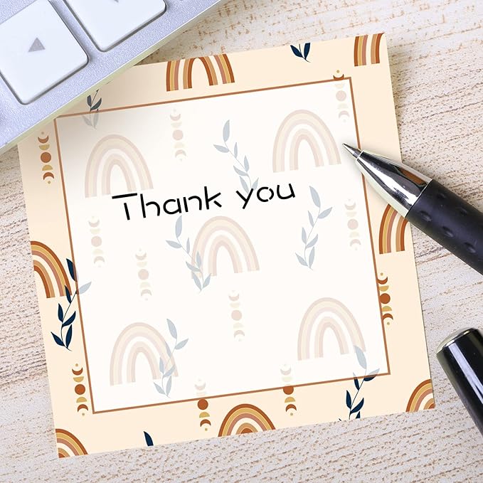 9 Pieces Boho Sticky Notes Boho Rainbow Self-Adhesive Note Pads Sticky Memo Notes for School Office Home Supplies Students Teachers Presents