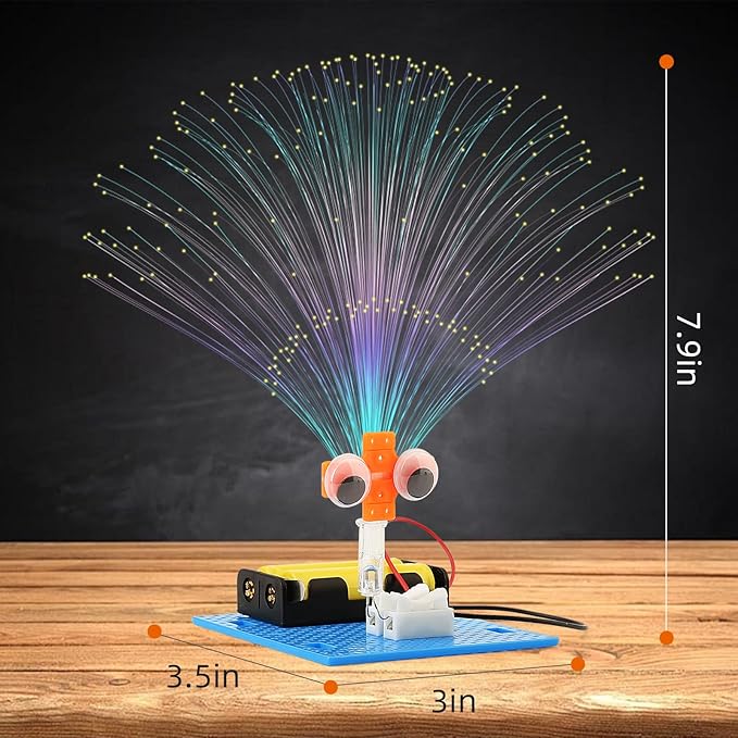 7 Set Bulk STEM Kit Individual Craft Kits for Kids, Science Projects Crafts Group Activity, Light Experiments Circuit Toys, Fun Fiber Optic STEAM Activities for Boys Girls Ages 6-8 8-12 6 8 10 Year