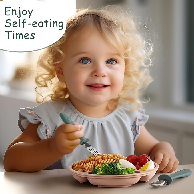 6 Pieces Toddler Utensils, Kids Safe Spoons and Forks, Children Silverware Set with Silicone Handle, 18/8 Stainless Steel, Food-grade Silicone，BPA Free - Dishwasher Safe