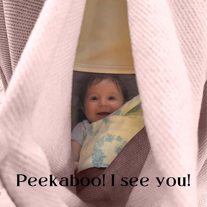 Peekaboo Nursing Cover Up for Breastfeeding - Breathable Knit - Soft Organic Cotton & Cashmere Breast Feeding Poncho for Women - Privacy Feature - Includes Mesh Laundry Bag (Mauve)