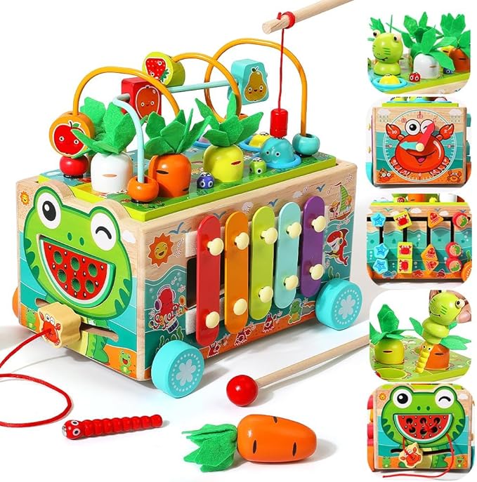 JAUNTY Toddler Wooden Montessori Toy for 1 2 3 Year Old Toys, Educational Stem Toy for Baby Boys Girls 18 Months+, Preschool Learning Fine Motor Skill First 1st Birthday Gifts for Kids Girl Boy 1-3