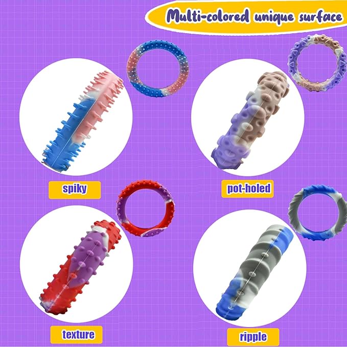 48pcs Random ColorSensory Fidget Toys for Kids Adults ， Stretchy Fidget Bracelet &Texture & Calming Autism Sensory Toys for Special Needs Autistic Children &Calm Down Toy for Toddler Girls Boys